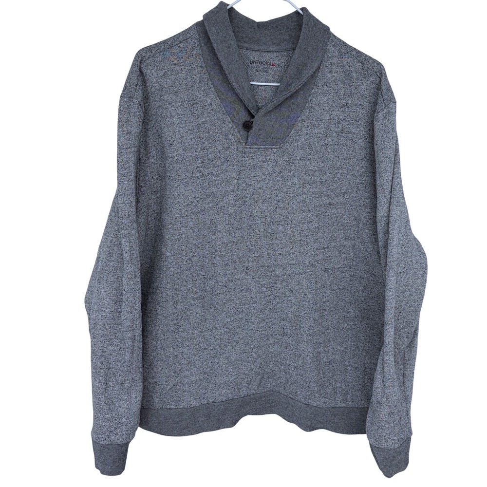 Gray UNTUCKit Cowl Neck Sweater 3XL Cotton Mens